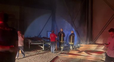 Erzincan'da kereste dükkânında yangın