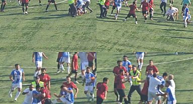 Futbol maçındaki kavga kameraya yansıdı