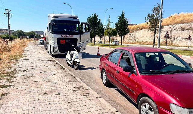 Gaz yüklü tır otomobile çarptı: 1 yaralı