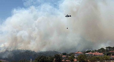 Gömeç'te başlayan orman yangını 24 saattir sürüyor