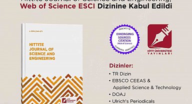 Hittite Journal of Science and Engineering, Web of Science ESCI dizinine kabul edildi