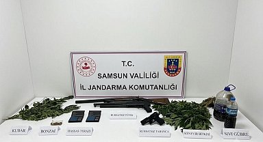 Jandarma uyuşturucu, silah ve kenevir ele geçirildi