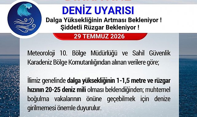 Karadeniz'de yüksek dalga uyarısı: "Denize girmeyin"
