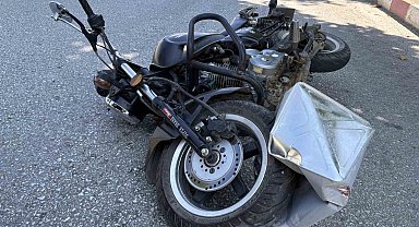Kastamonu'da motosiklet yola düşen tenekeye çarptı: 1 yaralı
