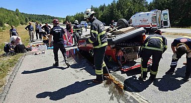 Kastamonu'da Tofaş marka otomobil takla attı: 3 yaralı