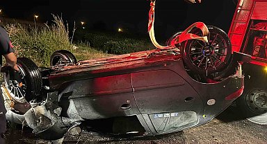 Kontrolden çıkan otomobil sulama kanalına devrildi: 1 ölü