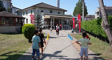 Kur'an kursuna gidenlen hem eğlendi hem spor yaptı