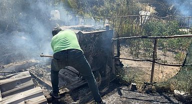 Kütahya'da alevler 11 paçalı güvercini telef etti