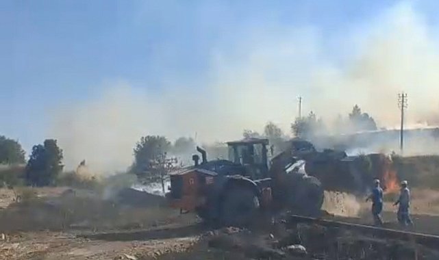 Kütahya'da otluk alan yangını ormana sıçramadan söndürüldü
