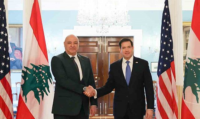 Lübnan Cumhurbaşkanı Aoun, ABD Dışişleri Bakanı Rubio ile bir araya geldi