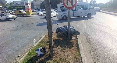 Manavgat'ta otomobil ile motosiklet çarpıştı: 1 yaralı