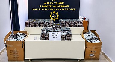Mersin'de 155 bin 568 adet uyuşturucu hap ele geçirildi, 2 kişi tutuklandı