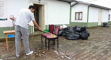 Mevsimlik fındık işçilerinin kalacağı geçici konaklama merkezinde hazırlıklar başladı