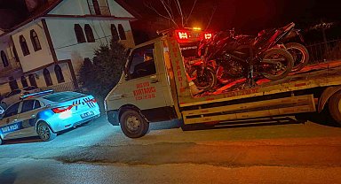 Mudurnu'da kural tanımaz motosikletlilere geçit yok: 2 araç trafikten men edildi