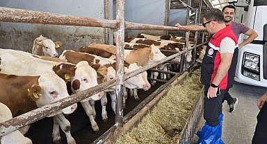 Orhaneli'de hayvan yetiştiren işletmeler kontrol edildi