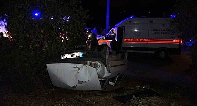 Pehlivanın kullandığı otomobil takla attı: 4 yaralı