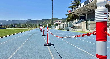 Safranbolu Atletizm Pisti'nde yeni kulvar düzenlemesi