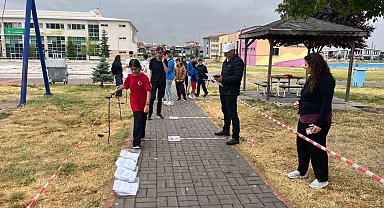 Sağanak yağmur oryantiring heyecanını durduramadı