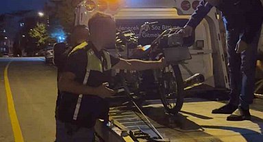 Sahte plakalı ve belgesiz kullanılan motosiklet trafikten men edildi