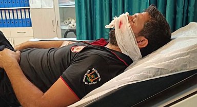 Şanlıurfa'da hava basılırken itfaiye aracının lastiği patladı: 1 yaralı