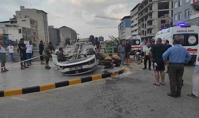 Takla atarak hurdaya dönen Fiat 2 kişiye mezar oldu
