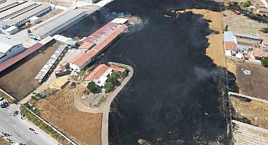 Tarlada çıkan yangın yerleşim yerlerine ulaşmadan söndürüldü