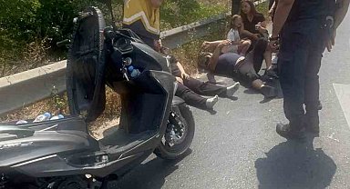 Tekirdağ'da devrilen motosikletteki 3 kişi yaralandı