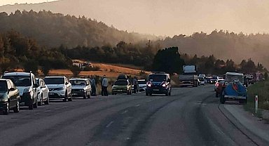 Vezirhan-Gölpazarı karayolu orman yangını nedeniyle trafiğe kapatıldı