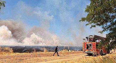 Yerköy'de yaklaşık 100 dekar alan kontrollü olarak yakıldı