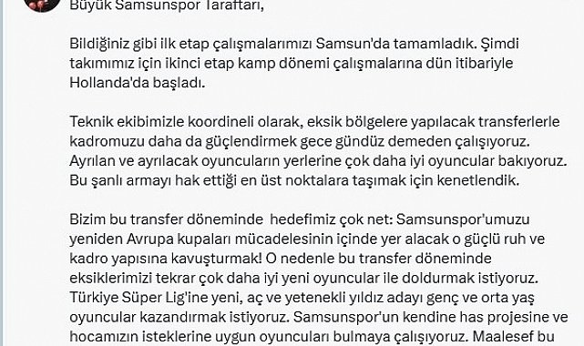Yüksel Yıldırım: "Ayrılan oyuncuların yerine çok daha iyilerine bakıyoruz"