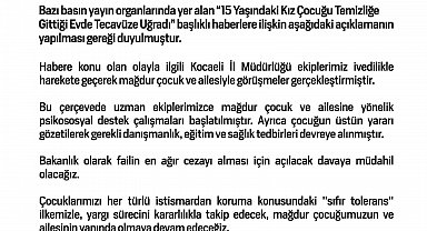 Aile ve Sosyal Hizmetler Bakanlığı, tecavüze uğradığı iddia edilen 15 yaşındaki kız için davaya müdahil olacak