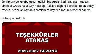 Atakaş Şirketler Grubu, Hatayspor'a sırt sponsoru oldu