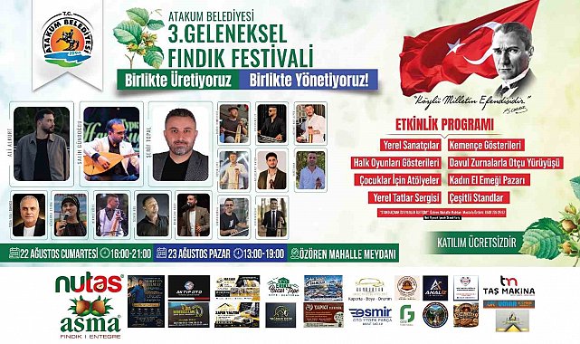 Atakum'da Geleneksel Fındık Festivali başlıyor