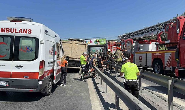 Bağcılar'da hafriyat kamyonunun altında kalan motosikletli hayatını kaybetti