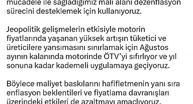 Bakan Şimşek: "Dezenflasyon sürecini destekliyoruz"