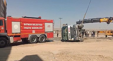 Batman'da beton mikseri devrildi: 1 yaralı