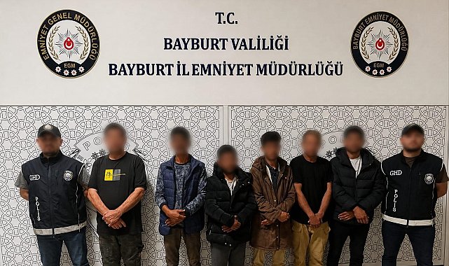 Bayburt'ta 6 düzensiz göçmen yakalandı