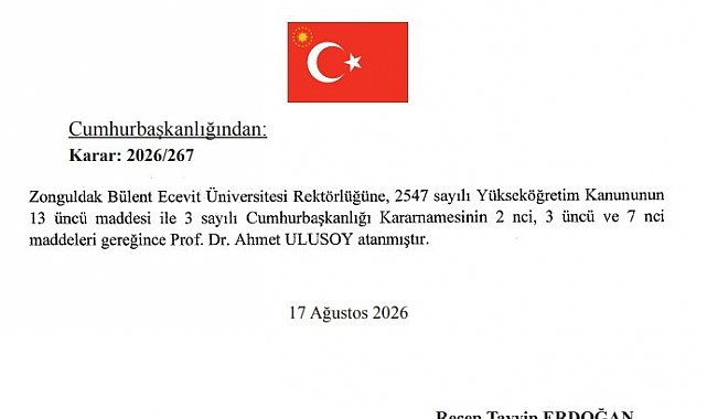 BEUN Rektörlüğüne Prof. Dr. Ahmet Ulusoy atandı