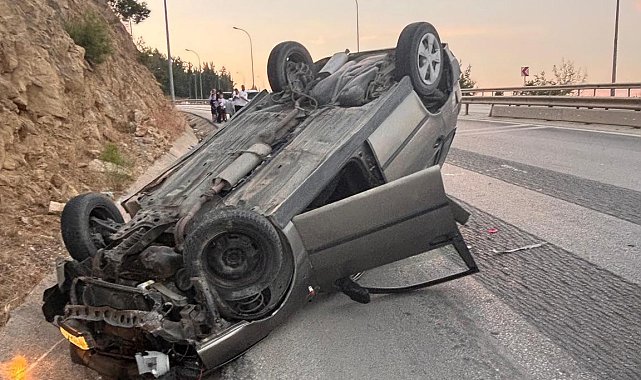 Bilecik'te otomobil ters döndü: 1 yaralı