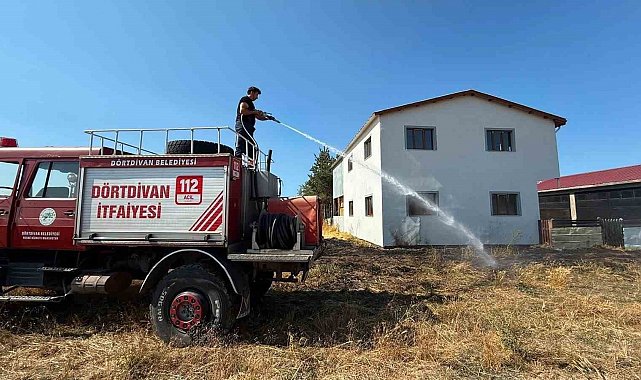 Bolu'da kereste fabrikasının yanında korkutan yangın: Alevler tesise sıçramadan söndürüldü