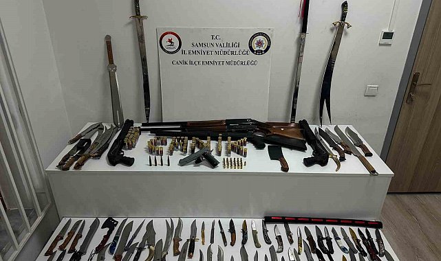 Canik'te silah ve mühimmat ele geçirildi