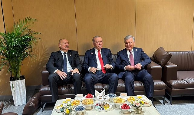 Cumhurbaşkanı Erdoğan, Aliyev ve Mirziyoyev ile bir araya geldi