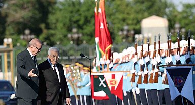Cumhurbaşkanı Erdoğan, Filistin Devlet Başkanı Abbas'ı törenle karşıladı