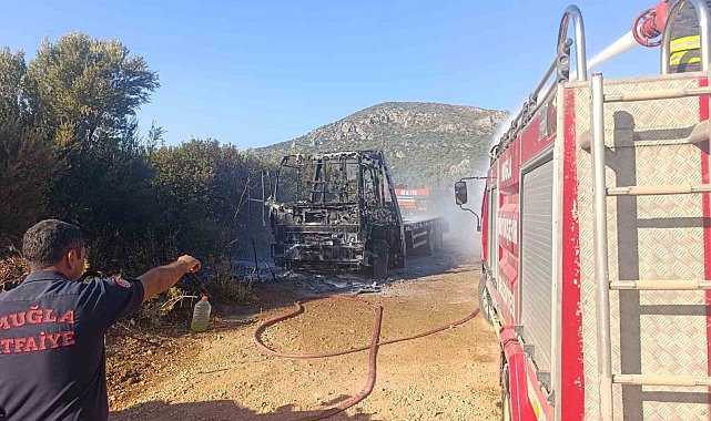 Datça'da kamyoneti yaktığı iddia edilen 2 kişi tutuklandı