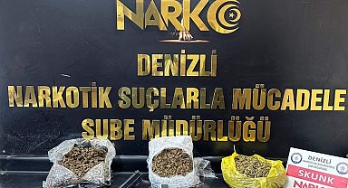 Denizli'de 3 kilo 25 gram skunk ele geçirildi
