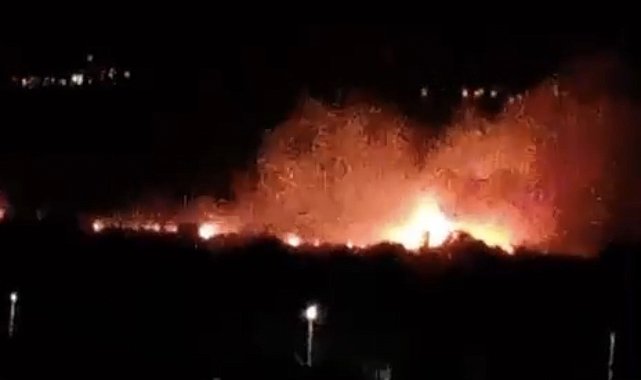Denizli'de ovalık alanda yangın paniği