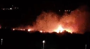 Denizli'de ovalık alanda yangın paniği
