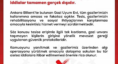 DMM: "Ankara Güvenpark'ta eylem yapan er gazilerin Bilkent Gazi Uyum Evi'ne alınmadığı' yönündeki iddialar gerçek dışıdır"