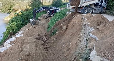 Dokuzdeğirmen köyünde heyelan çalışması