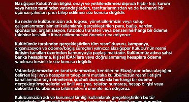 Elazığspor'dan dolandırıcılık uyarısı
